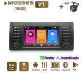 Reproductor multimedia con radio para coche, radio con GPS, Android, Carplay, 2 Din, para BMW X5, E53, E39, M5, E38, 1996-2007, 1+32 GB negro