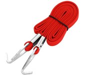 Correa de equipaje DUUTI, correas elásticas de tensión con ganchos, cuerda para bicicletas para colgar al aire libre (rojo)