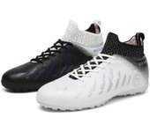 31-48 zapatos de fútbol para hombres, uñas cortas TF, césped Artificial, botas de fútbol profesionales para jóvenes de gran tamaño, botas de fútbol para niños 31 blanco