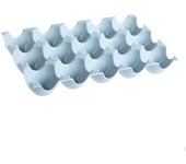 Caja para guardar huevos con capacidad para 15 tazas, bandeja de almacenamiento para refrigerador, para gabinete azul