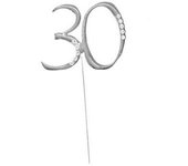 Apac Adorno para tarta número 30 One Size plata
