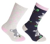 FLOSO Calcetines Welly ricos en algodón para niños/niños (2 pares) 6-8.5 azul/color rosa