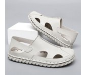 Sandalias de verano de marca famosa, bolso de cuero para hombre, zapatos de playa transpirables, zapatos deportivos y de ocio 38 beige