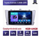 Reproductor multimedia para coche Android 2 Din para Toyota Avensis 3 2008-2015, unidad principal estéreo Carplay, navegación GPS, Bluetooth, WIFI, 4 + 64 GB 2+32GB