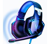 Auriculares para juegos Auriculares para juegos Auriculares estéreo de graves Auriculares con cable para PC Portátil Micrófono para computadora PS4 Xbox azul