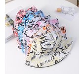 Sombrero de pescador Panamá con estampado de doble cara para hombre y mujer, gorra de protección solar de verano, sombrero de hip hop, sombrero de pescador One Size blanco