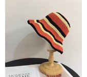 Sombrero de pescador de punto hueco para niños, sombrero de playa plegable, fino y transpirable, para viajes al aire libre, para verano M（56-58cm）