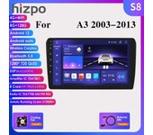 Hizpo 4G+WIFI 2 Din Android Auto Radio para A3 8P 2003 - 2013 Carplay Car Multimedia GPS 2din Autoradio navegación GPS unidad principal Automotivo Video HC1 4Core 1G 32G