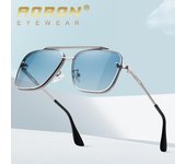 Gafas de sol con montura cuadrada para hombre y mujer, lentes de sol con montura metálica de Color degradado, accesorios de moda para actividades al aire libre, gafas de sol