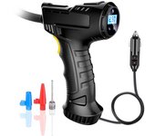 Bomba inflable portátil de mano con cable, compresor de aire para coche, Inflador de neumáticos recargable con Digital Wireless Air Compressor negro