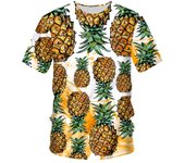 Camiseta informal de manga corta con estampado 3D de frutas para hombre, ropa deportiva de verano de talla grande. XL
