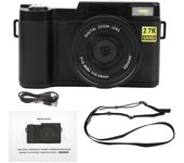 Cámara digital con pantalla LCD de 3 pulgadas, rotación de 180 grados, 2,7 K, 30 MP, alta definición, carga USB blanco