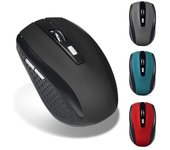 1 ratón para juegos de 2,4 GHz, inalámbrico, receptor USB para PC, portátil, ordenador de escritorio, ratón para ordenador portátil LM rojo