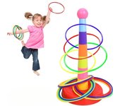 Juguetes de lanzamiento de aros para niños, apilables, para jardín de infantes, juguetes interactivos entre padres e hijos 12 Ferrules varios colores