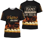 Camiseta de verano para hombre con estampado 3D de saxofón, guitarra, clarinete, camiseta de música clásica a la moda, camiseta de manga corta de Hip Hop, camiseta informal holgada Pop S