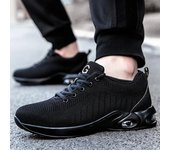 Zapatos de seguridad con amortiguación de aire para hombre y mujer, zapatillas de trabajo transpirables con punta de acero, calzado de seguridad antiperforación 39