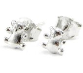 Les Trésors De Lily [I3603] - Boucles Argent 'Teddies' argenté (rhodié) - 5x5 mm plata