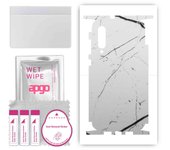 apgo Protective Skin Sticker for the back+sides compatible with Xiaomi Mi 9 Pro, Full Wrap Film, Foil, Vinyl - Pattern White Marble