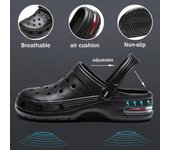 Zapatos de playa de verano para hombre, sandalias transpirables, zapatos informales con cojín de aire, zapatillas, calzado para jardín 38-39 gris
