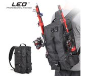 Bolsa de almacenamiento para aparejos de pesca, multifuncional, impermeable, color negro, LEO, mochila para exteriores de gran capacidad, bandolera, bolsa de pesca, novedad de 2023 negro