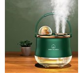 Humidificador purificador de aire con diseño de nave espacial para mascotas, recargable, de escritorio, ultrasónico, con apagado automático, difusor de aroma USB blanco