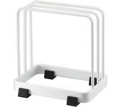 Soporte para tabla de cortar Yamazaki Jitsugyo 7135, color blanco, aprox.. Soporte para tabla de cortar de torre, 12 x 8,5 x 12 cm, almacenamiento para cocina