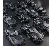 Vehículos de juguete y fundición a presión Volkswagen Dodge Lamborghini Pontiac Chevrolet Corvette Nissan GTR Serie negra mate 1:Coche extraíble modelo 36 de aleación