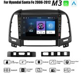 Reproductor Multimedia de Radio para coche de 8 pulgadas para Hyundai Santa Fe 2006-2012 con botón perilla Android 2 Din Carplay estéreo unidad principal GPS 2 + 32GB 1+32GB