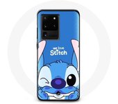 Coque pour Samsung Galaxy S20 Ultra Stitch mignon fond bleu