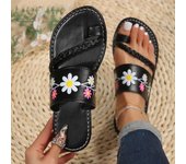 Señoras Verano Color Sólido Simple Retro Tobillo Correa Cabeza Redonda Parte Inferior Plana Tallas Grandes Zapatos Romanos Cómodos para Mujeres 36