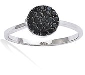 Bague Argent 'Sissi' noir argenté (rhodié) - 7 mm 50 negro