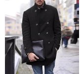 Abrigos de lana de manga larga y longitud media para hombre británicos. Tendencias de abrigos de lana de otoño e invierno. M