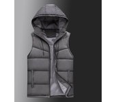 Chaleco con capucha cálido de invierno para hombre, chaleco de algodón grueso, chaleco sin mangas, chaqueta para hombre L