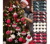 16 bolas de Navidad Adornos para árbol de Navidad Colgantes de bolas pequeñas de ratán One Size verde oscuro