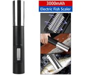 Limpiador de pescado portátil inalámbrico con carga USB, removedor de pescado, herramientas de cocina, descamador de pescado, herramientas inalámbricas para mariscos, descamador de pescado eléctrico Black