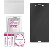 apgo Privacy Matte Hybrid protective glass compatible with Sony Xperia XZ, flexible nano glass, great replacement for tempered glass, scratch-resistan