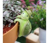 Figura de tortuga de resina, macetero colgante, estatua de tortuga, mini escultura de tortuga para decoración de bordes de macetas. Tortoise
