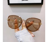 Gafas de sol redondas de moda para mujer, gafas de sol Vintage de color marrón oscuro, gafas de sol de estilo coreano, gafas de protección UV400 para viaje y playa