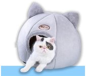 Tienda para mascotas, cama cueva para gatos/perros pequeños, tienda de campaña para gatos 2 en 1 autocalentable de terciopelo/cama para gatitos/cabaña para gatos con