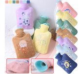 Sagit, botella, de, agua, caliente, con, bonita, funda, de, forro polar, 500ml/1L, bolsa, de, agua, caliente, para, compresa, caliente, y, fría, calentador, de, manos, pies, cuello, y, hombro, alivio, del, dolor One Size oro