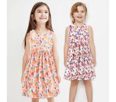 Vestido de chaleco floral para niños Vestido casual de verano para niñas 90