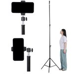 por video profesional Kuros Trípode para teléfono inteligente Alto Compatible con Cámaras de acción para teléfonos inteligentes iPhone Android GoPro Insta360 [Creadores recomendados] 2.8m negro