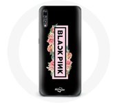Coque pour Huawei P20 Pro Blackpink Groupe de K-pop Logo Noir Rose Fond Noir