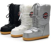 Botas de mujer Botas de nieve de invierno para padres e hijos, zapatos de plataforma con cordones cálidos a la moda para mujer, botas espaciales antideslizantes impermeables 31-32 plata