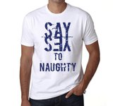 Camiseta gráfica vintage para hombre  Sí, soy travieso  en blanco XS blanco