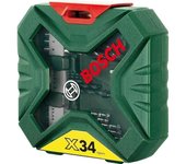 Juego mixto de taladrar y atornillar Bosch - X-Line Classic caja de brocas y puntas de destornillador, 34 piezas