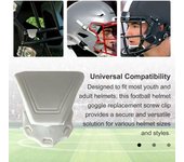 2 juegos de clips para viseras de casco de fútbol, tornillos de sujeción para casco de fútbol, tornillos de visera para casco de fútbol de fácil instalación, accesorios para entusiastas del fútbol blanco