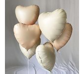 6 uds crema en forma de corazón globo caramelo amor película de aluminio globo flotante fiesta de cumpleaños decoración al aire libre 6pcs