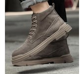 Botas altas de cuero para hombre, zapatos de algodón a la moda, botines de negocios informales para exteriores, zapatillas deportivas nuevas para hombre 37 arena