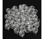 50 unidades de tarros de crema transparente, Mini contenedores de botellas cosméticas, bote transparente para uñas 2.9 x 1.5cm transparente
